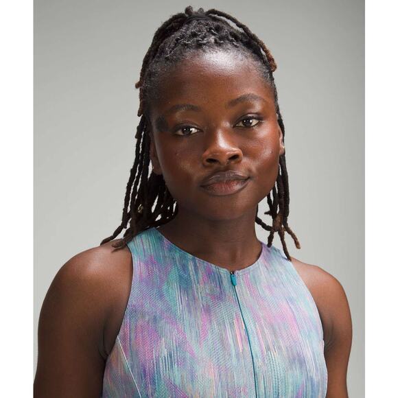 LULULEMON Everlux Short-Lined Tennis Tank Dress 6" Size 4 Pixel Diffuse Multi - Picture 3 of 11